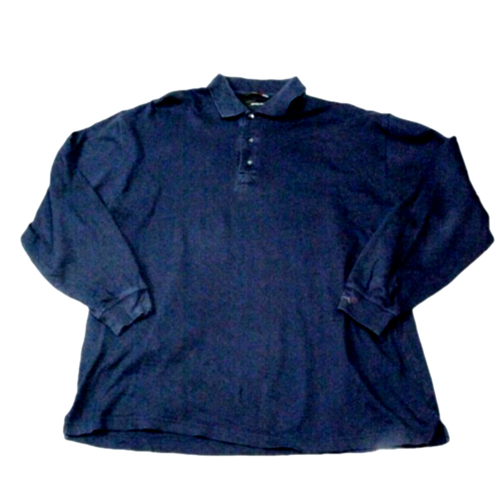 Greg Norman Men's Navy Blue Long Sleeve Polo Size XL